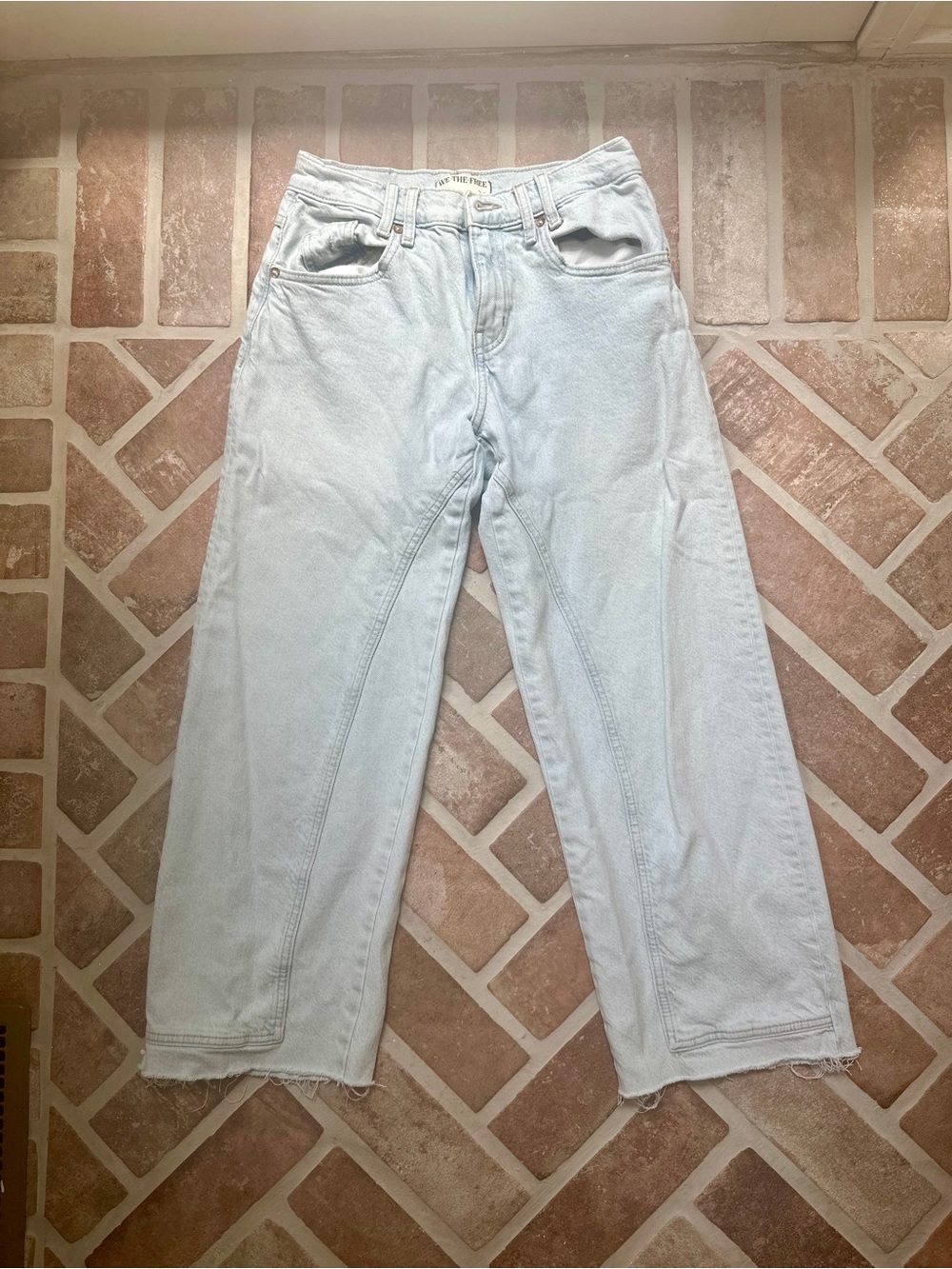 We The Free Light Wash Straight-Leg Jeans